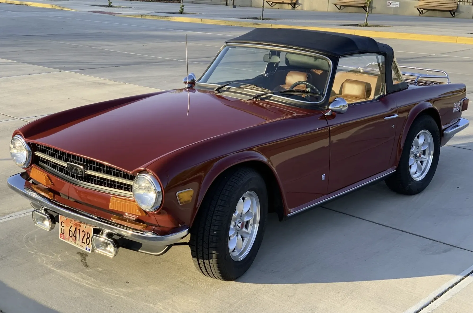 1973 Triumph TR6 convertible in Carmine red